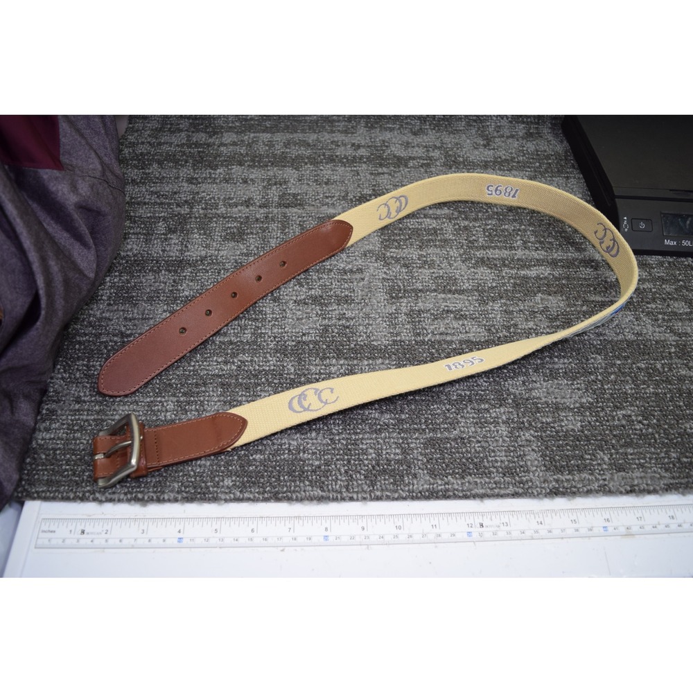 Cincinnati Country Club Shelter Island Reel Point Belt Mens 38 Tan CCC 1895 USA
